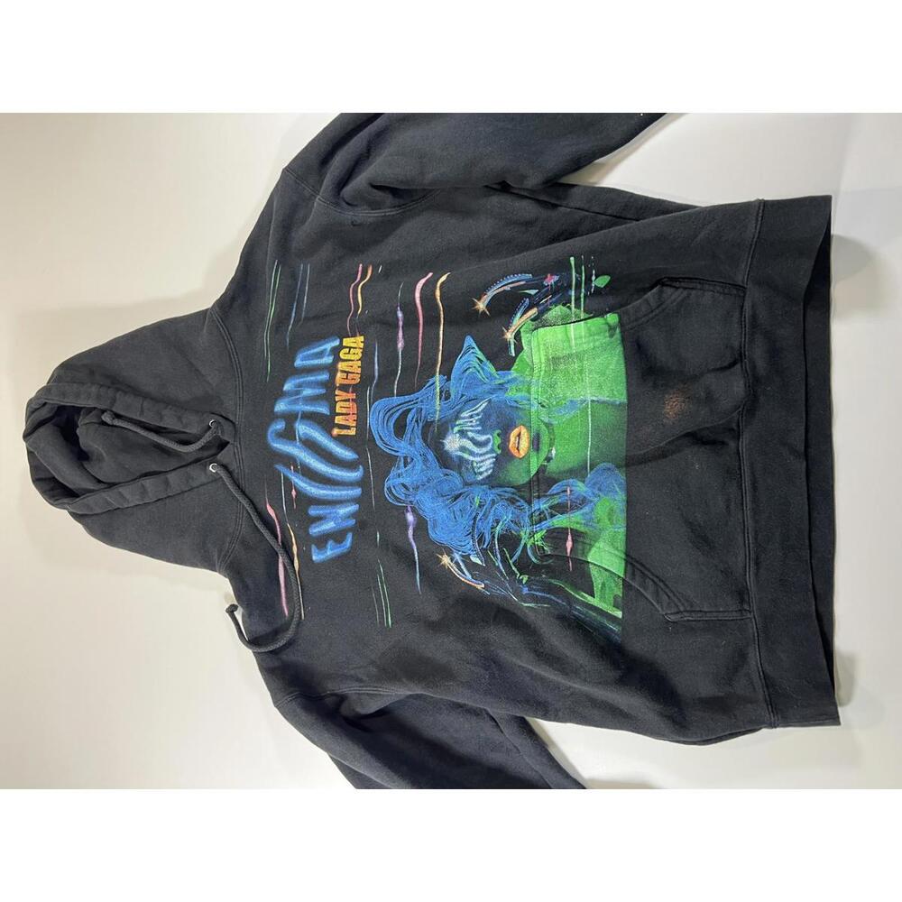 Lady Gaga Enigma Black Graphic Hoodie L